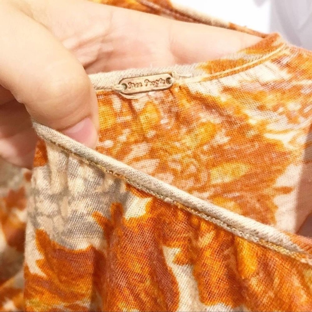 Free People River Bend Top Orange Medium - Picture 10 of 13